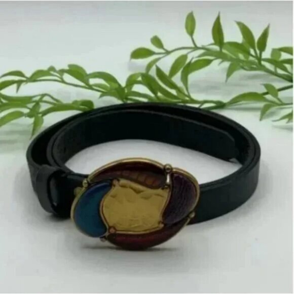 Chico's Genuine Leather Multi-colored Buckle Belt Size Small - Picture 1 of 7